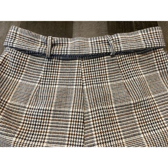 Sadie And Sage Plaid Wool Blend Belted Skort Skirt shorts womens size small brow - Picture 6 of 11
